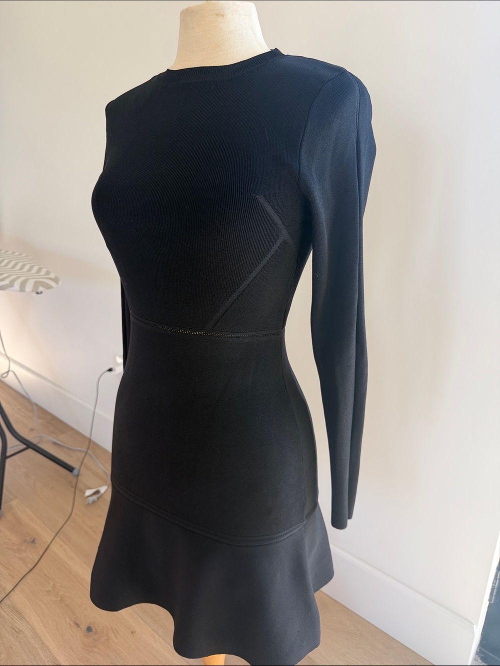 Zara knit Black Long-Sleeve Fit-and-Flare Dress - Picture 2 of 5